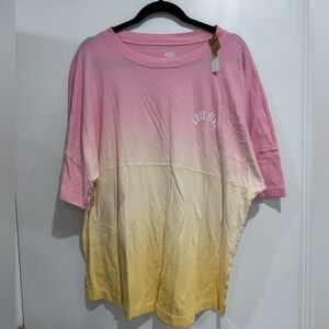 NWT PINK Pink and Yellow Ombre T-Shirt
